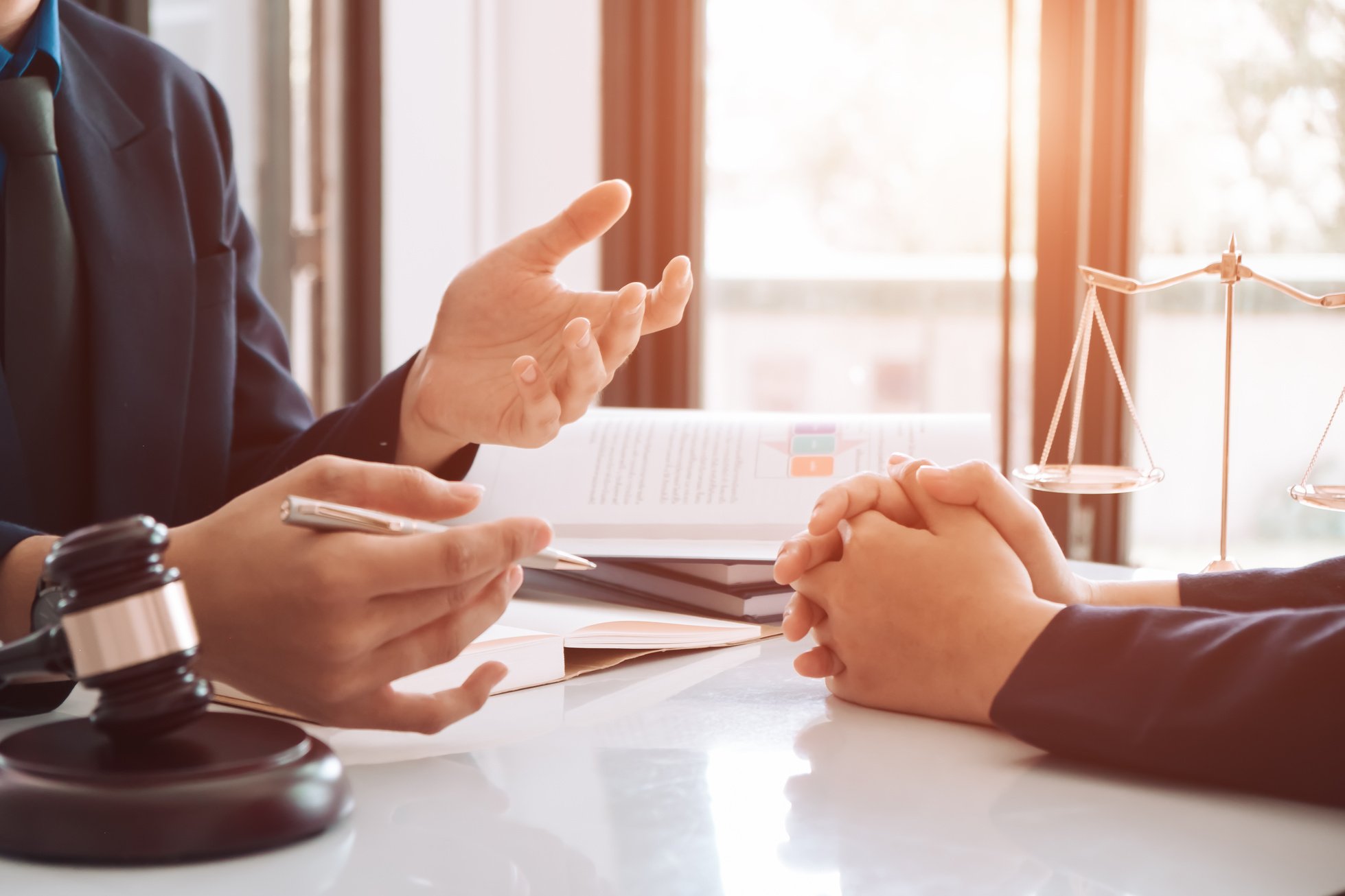 Close Up of Lawyer Meeting with Client